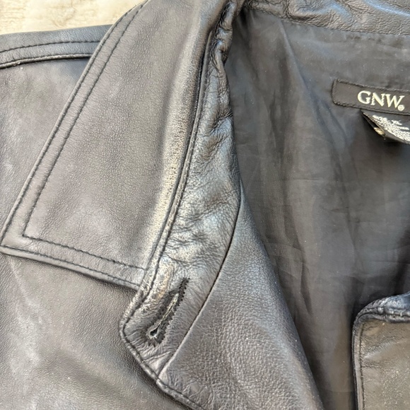 Vintage GNW Black Leather Jacket size XL - Picture 6 of 11